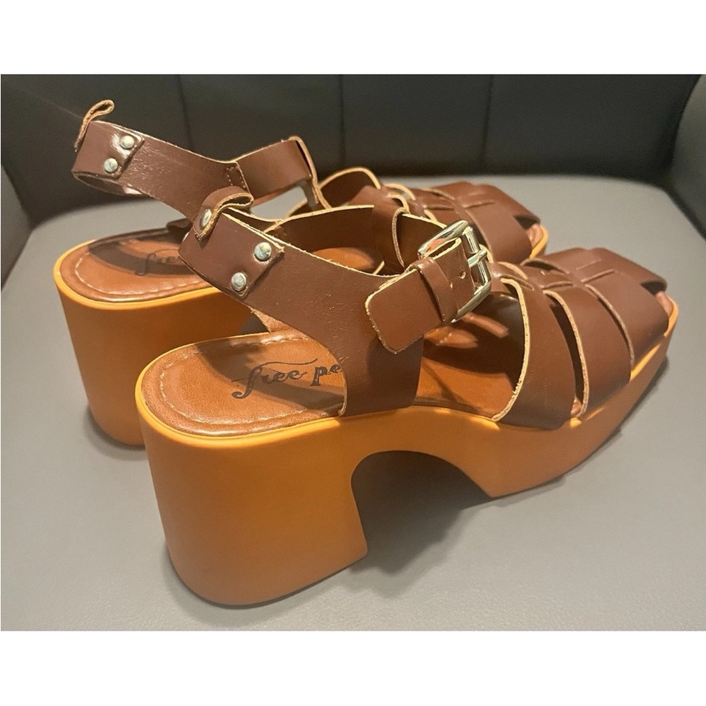 Free People Brown Platform Fishermen Sandals 10 M - Picture 3 of 6